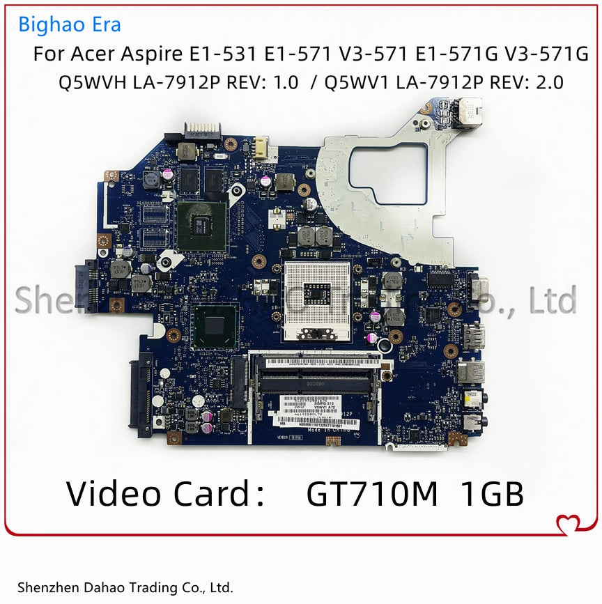 Q5WVH Q5WV1 LA-7912P Acer Aspire Motherboard Q5WVH Q5WV1 LA-7912P Acer Aspire Motherboard